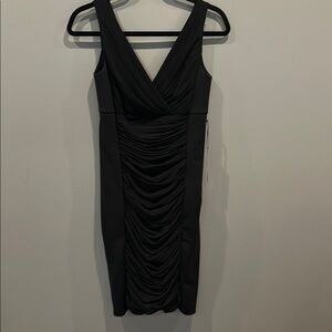 White House Black Market Black Ruched Mini Dress